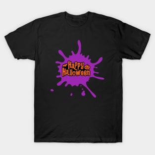 Purple Splash Happy Halloween T-Shirt